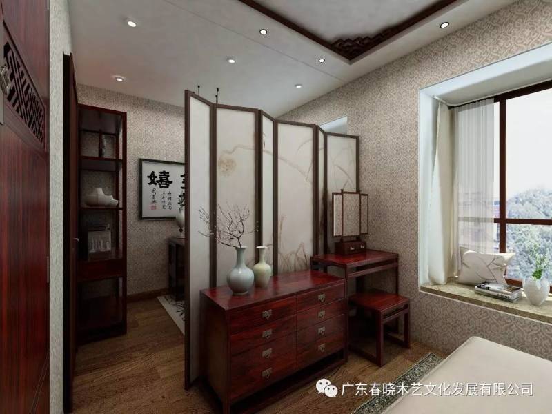 現(xiàn)代居室中的禪風(fēng)意境 ——萬科尚城凈面積88m2復(fù)式紅木家具全屋定制案例賞析(圖8)